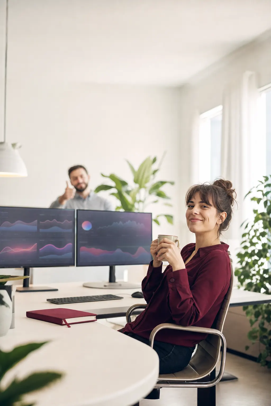 Monitoring-Dashboards mit Metriken und Traces auf einem großen Bildschirm